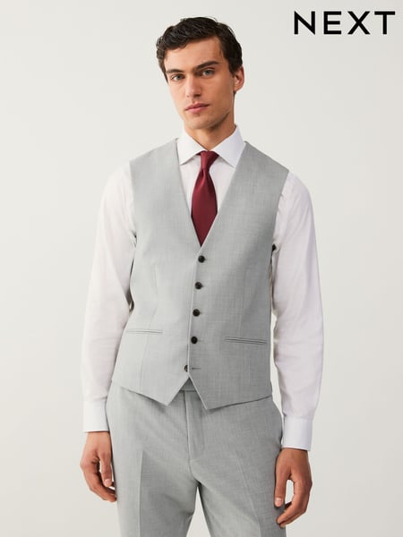 Light Grey Regular Fit Motionflex Stretch Waistcoat (A20208) | € 60