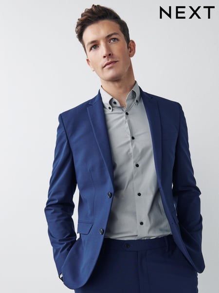 Bright Blue Slim Fit Motionflex Stretch Suit Jacket (A20231) | € 23