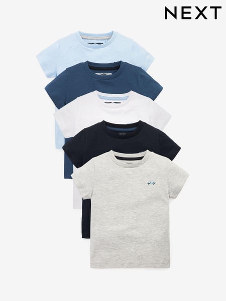 Blue Short Sleeve T-Shirts 5 Pack (3mths-7yrs) (A33198) | € 23 - € 28