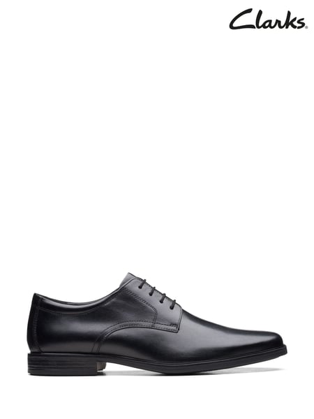 Clarks Black Chrome Standard Fit (G) Leather Howard Walk Derby Shoes (A34831) | € 109