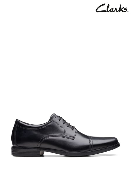 Clarks Black Standard Fit (G) Leather Howard Cap Shoes (A34861) | € 109
