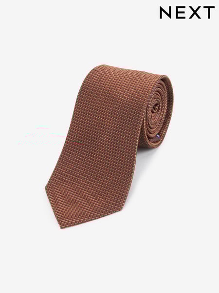 Brown Rust Textured Silk Tie (A38168) | € 14