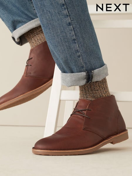 Hellbraun - Leather Desert Boots (A42434) | 78 €