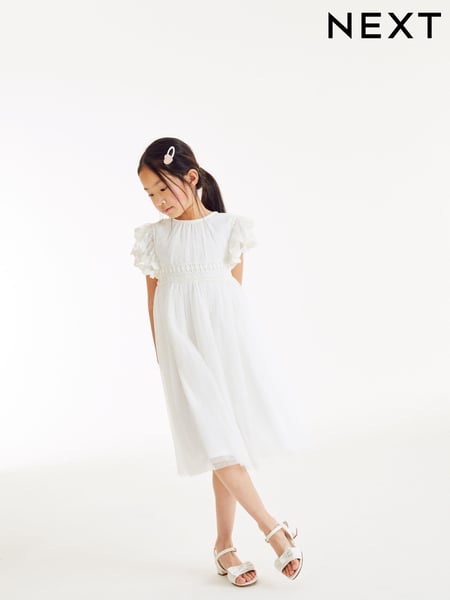 Ivory White Lace Bridesmaid Dress (3-16yrs) (A42578) | € 35 - € 44
