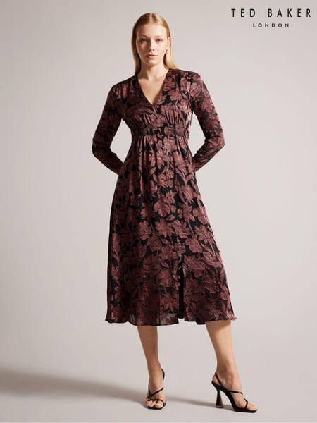 Ted Baker Loiise Midi Black Dress With Skinny Sleeves (A43491) | € 70