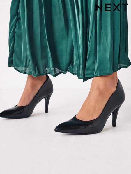 Black Regular/Wide Fit Forever Comfort® Mid Heel Court Shoes (A43591) | € 8