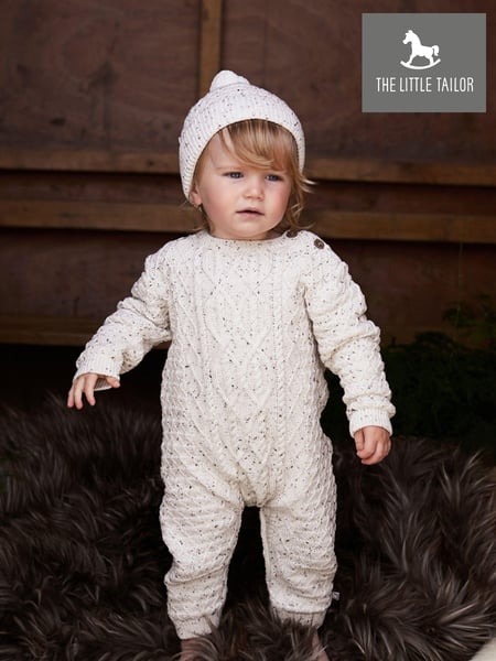 The Little Tailor Cable Knit 100% Cotton Romper And Hat Baby Gift Set (A48122) | € 75