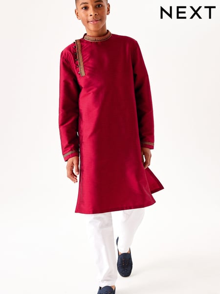 Red Regular Length Embroidered Boys Kurta (3-16yrs) (A54920) | € 4 - € 6