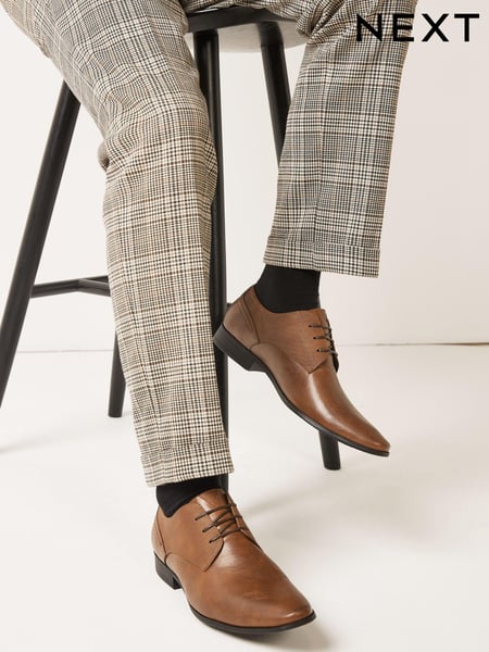 Tan Brown Derby Lace- Up Shoes (A58857) | € 23