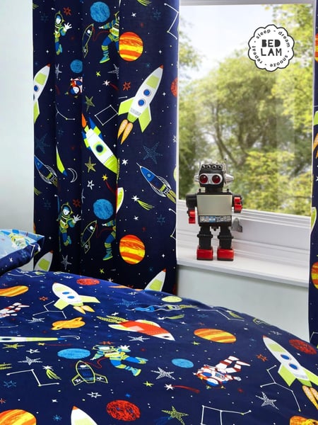 Bedlam Blue Super Sonic Pencil Pleat Curtains (A62353) | € 62