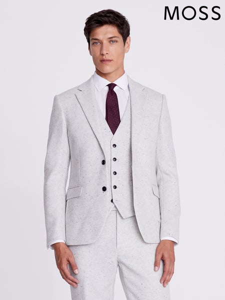 MOSS Grey Slim Fit Donegal Tweed Suit Jacket (A64190) | € 248