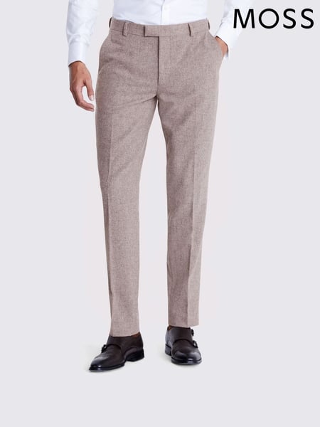 MOSS Stone Grey Slim Fit Donegal Suit Trousers (A64966) | € 140