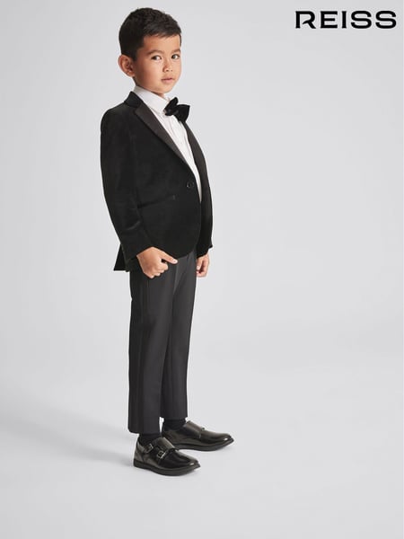 Reiss Black Ace 4-9 yrs Single Breasted Velvet Blazer (A76282) | € 200