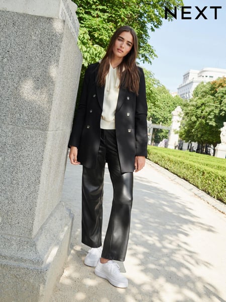 Black PU Wide Leg Trousers (A85997) | € 11