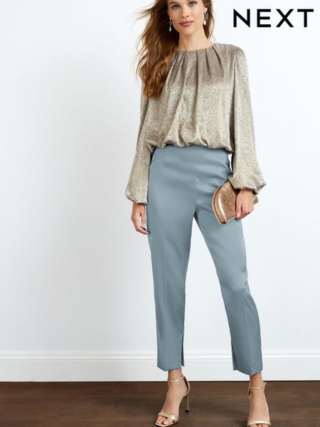 Blue Tailored Satin Slim Trousers (A91383) | € 18