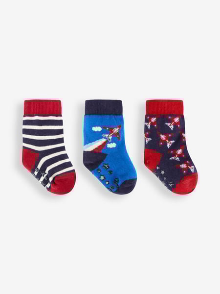 JoJo Maman Bébé Blue 3-Pack Red Arrows Socks (A94619) | € 14
