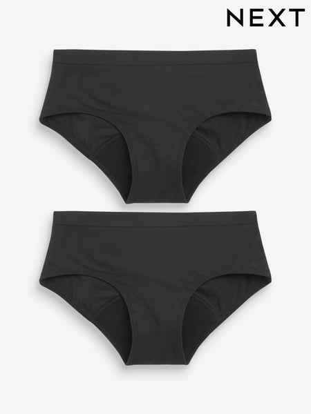 Black Briefs 2 Pack Teen Light Flow Period Pants (7-16yrs) (A94957) | € 27 - € 31