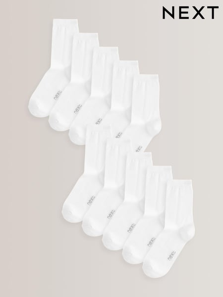 White 10 Pack Cotton Rich Socks (A96687) | € 16 - € 18