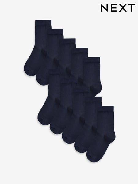 Navy Blue 10 Pack Cotton Rich Socks (A96690) | € 16 - € 18
