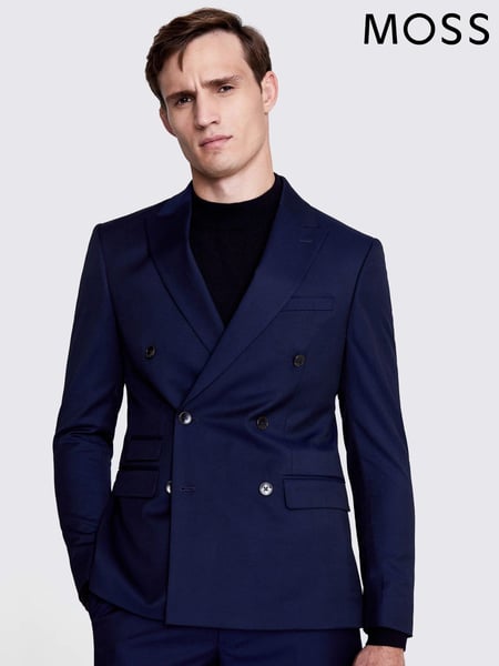 MOSS Ink Blue Stretch Slim Fit Suit Jacket (A99322) | € 186