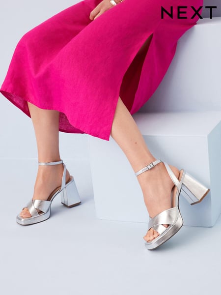 Silver Forever Comfort® Flare Platform Sandals (A9C888) | € 11
