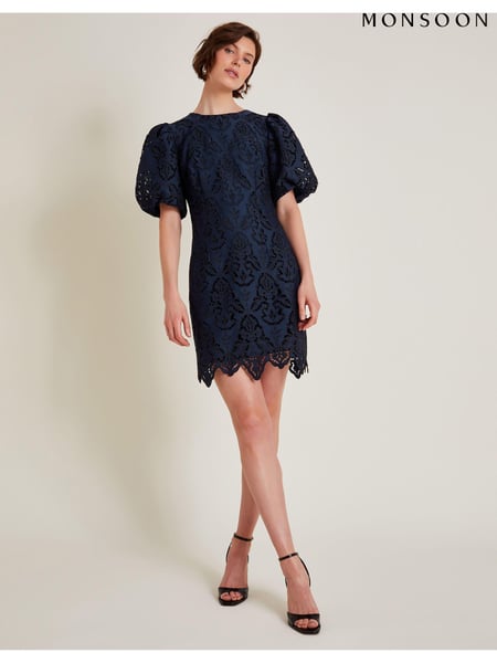 Monsoon Blue Lila Lace Tunic Mini Dress (AA0018) | € 101