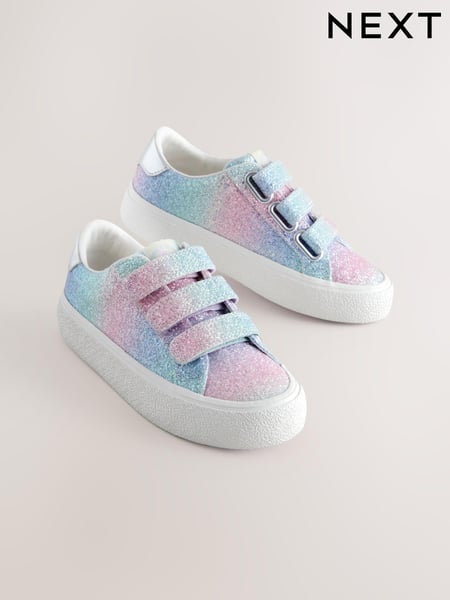 Rainbow Glitter Wide Fit (G) Touch Fastening Trainers (AA0153) | € 31 - € 41