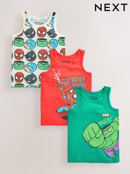 Multi Marvel 100% Cotton Vests 3 Pack (1.5-12yrs) (AA1080) | € 17 - € 20