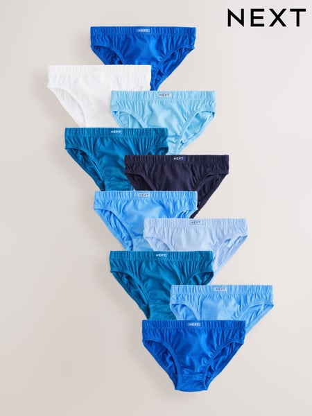 Tonal Blue 100% Cotton Briefs 10 Pack (1.5-16yrs) (AA1120) | € 20 - € 27