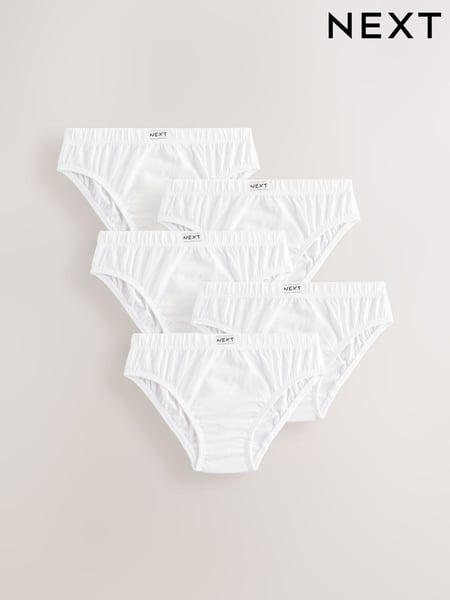 White 100% Cotton Briefs 5 Pack (1.5-16yrs) (AA1123) | € 11 - € 18