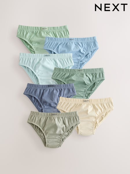 Green/Blue 100% Cotton Briefs 7 Pack (1.5-16yrs) (AA1128) | € 14 - € 21