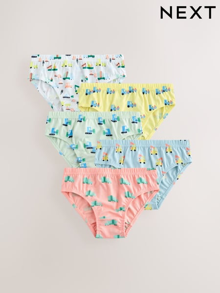 Bright Vehicles 100% Cotton Printed Briefs 5 Pack (1.5-10yrs) (AA1136) | € 11 - € 13