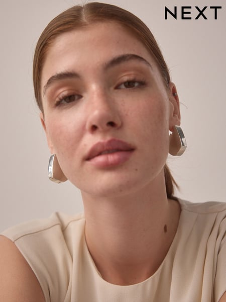 Silver Tone Chunky Statement Earrings (AA1605) | € 17