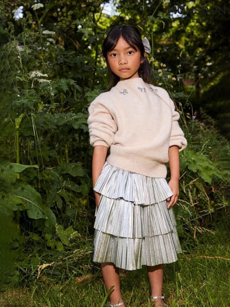 Monsoon Silver Metallic Ruffle Skirt (AA1889) | € 47 - € 53