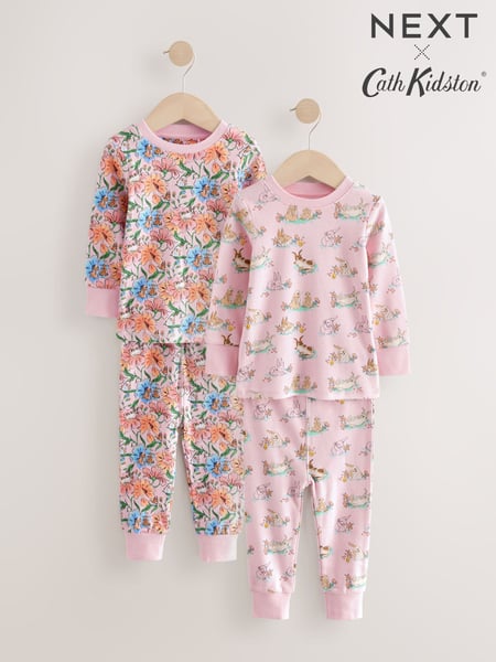 Multi Cath Kidston Bunny Snuggle 100% Cotton Pyjamas 2 Pack (AA2069) | € 34 - € 43