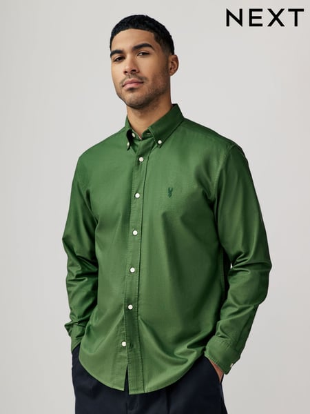 Green Regular Fit Long Sleeve Oxford Shirt (AA2173) | € 39