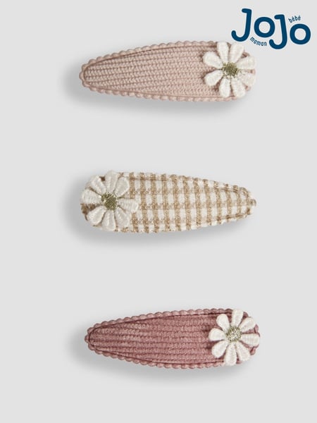 JoJo Maman Bébé Pink Crochet Clips 3 Pack (AA3123) | € 11