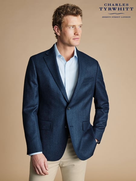 Charles Tyrwhitt Blue Twill Wool Texture Jackets (AA3364) | € 388