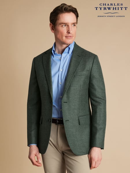 Charles Tyrwhitt Green Twill Wool Texture Jackets (AA3387) | € 388