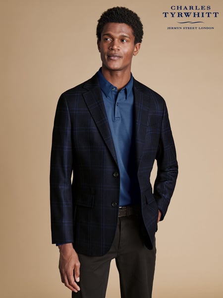 Charles Tyrwhitt Blue Twill Wool Texture Jacket (AA3389) | € 388