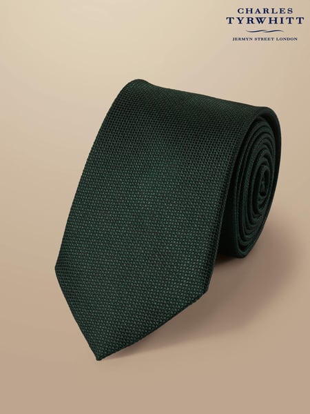 Charles Tyrwhitt Green Silk Stain Resistant Tie (AA3524) | € 55