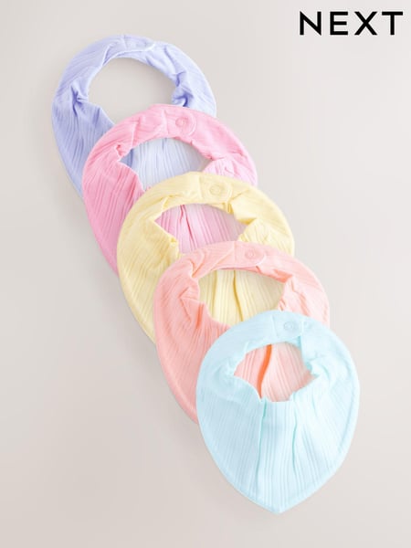 Bright Pastel Baby Dribble 100% Cotton Bibs 5 Pack (AA3561) | € 16