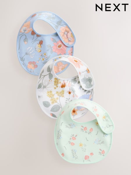 Blue Floral Print Baby Bibs 3 Pack (AA3572) | € 10