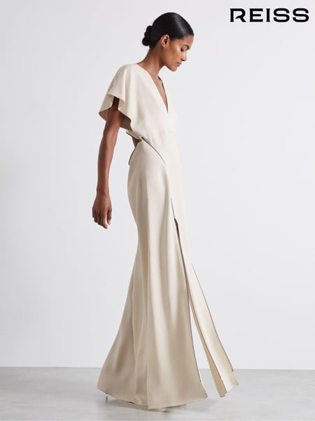 Reiss Ivory Leena Atelier Zipped Maxi Dress with Virgin Wool (AA3629) | € 850
