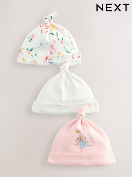 Pink Mouse Baby Tie 100% Cotton Top Hats 3 Pack (0-18mths) (AA3789) | € 8