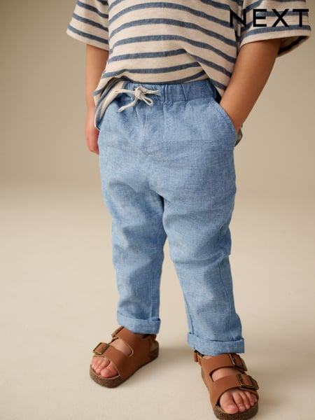 Chambray Blue Linen Blend Trousers (3mths-7yrs) (AA3815) | € 11 - € 14
