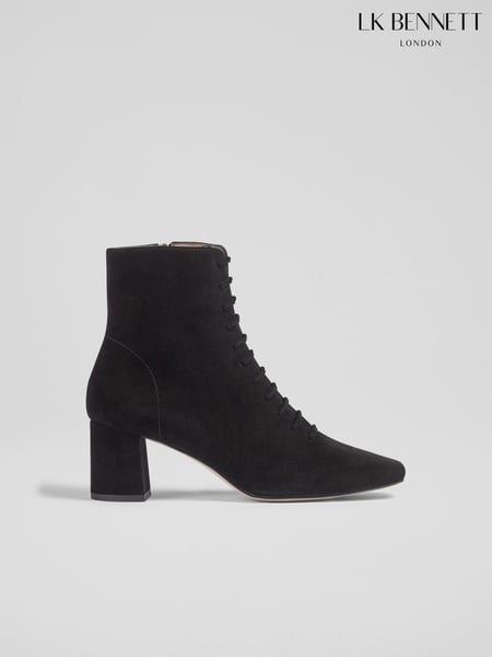 LK Bennett Arabella Lace Up Ankle Black Boots (AA4457) | € 311