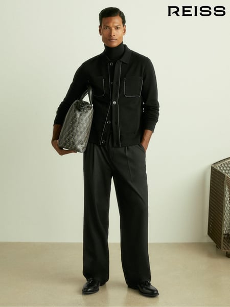 Reiss Black Stream Hardware-Embellished Cardigan (AA4578) | € 262