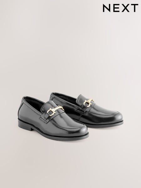 Black with Gold Hardware Leather Loafers (AA4609) | € 45 - € 55