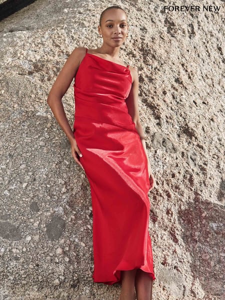 Forever New Red Harlow Strappy Midi Dress (AA4915) | € 172